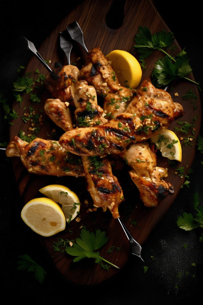 Grilled chicken skewers