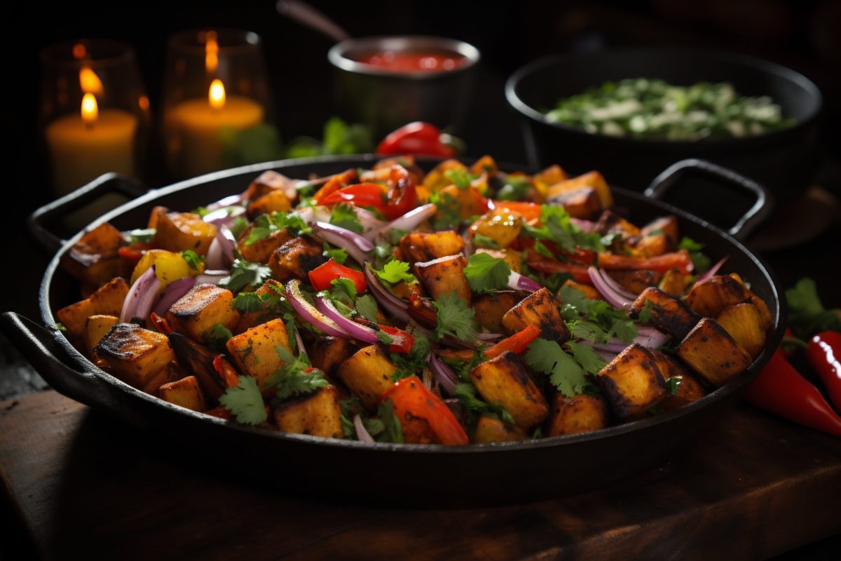 Grilled potatoes with spices