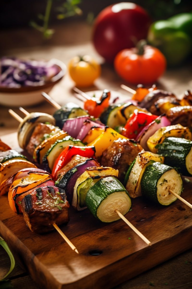Grilled vegetables skewers