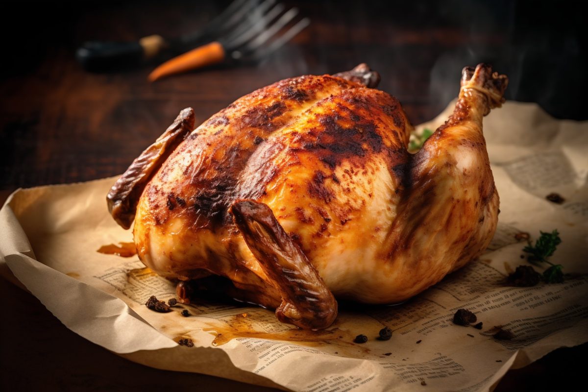 Grilled whole chicken