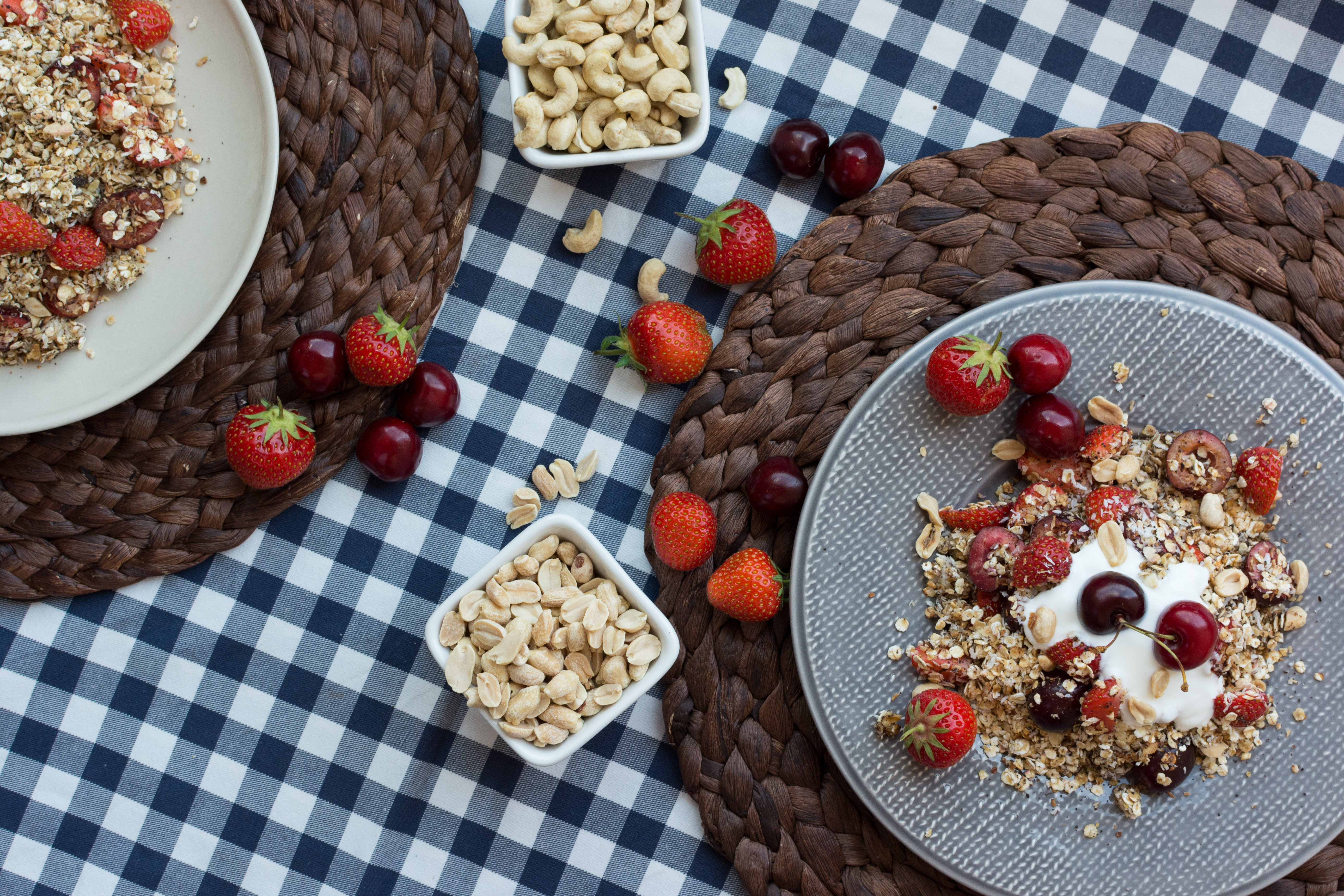 Healthy granola with cherries