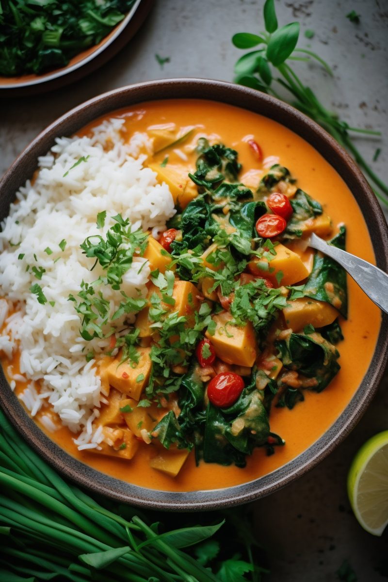 Healthy vegan curry rice