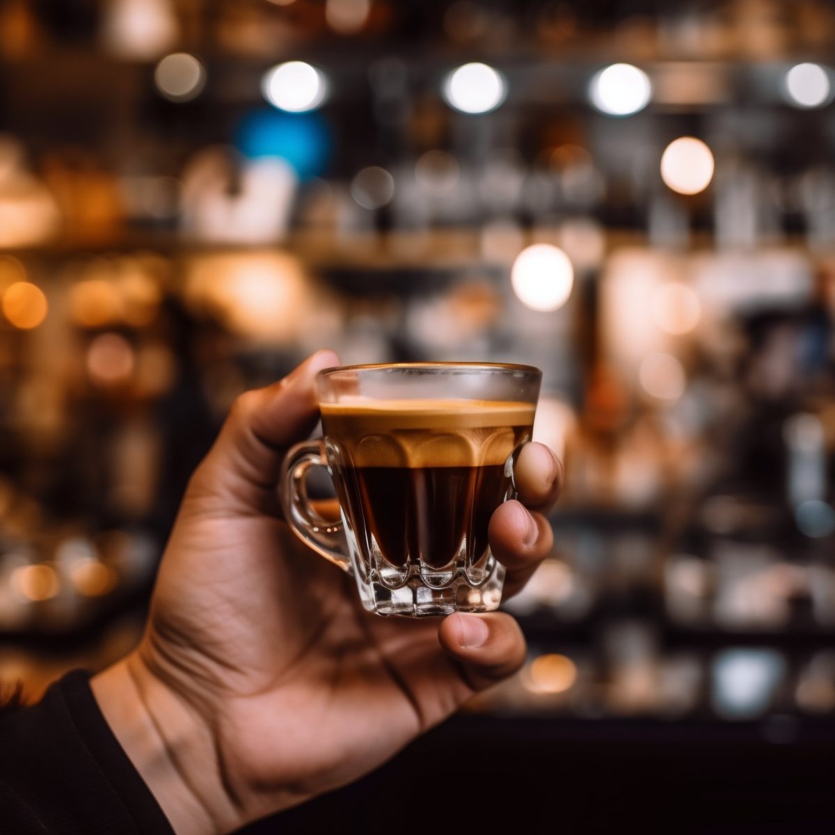 Holding espresso cup