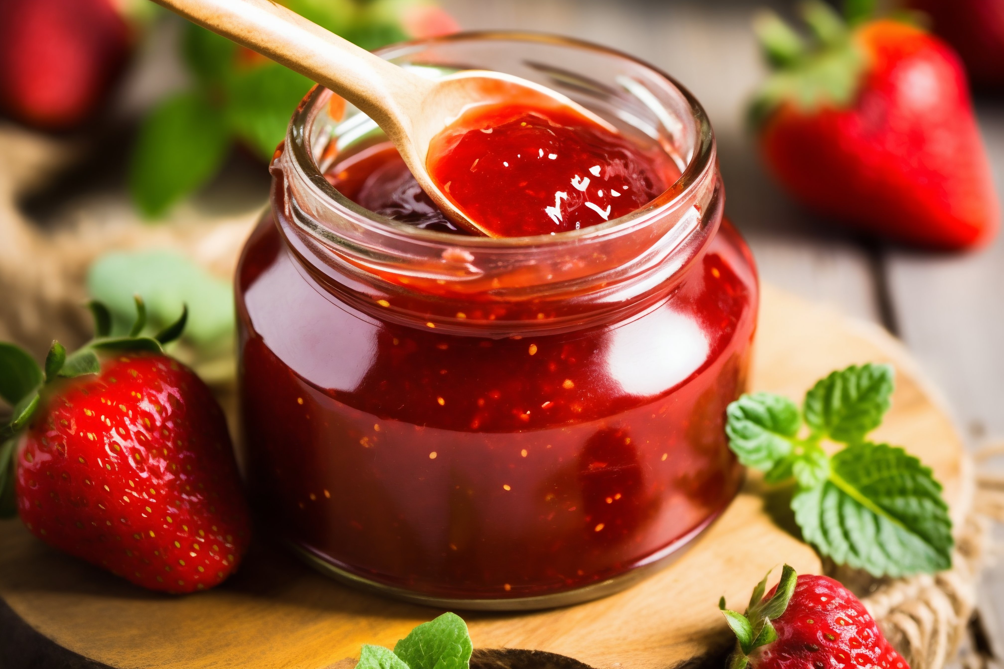 Homemade Strawberry Jam in a Jar