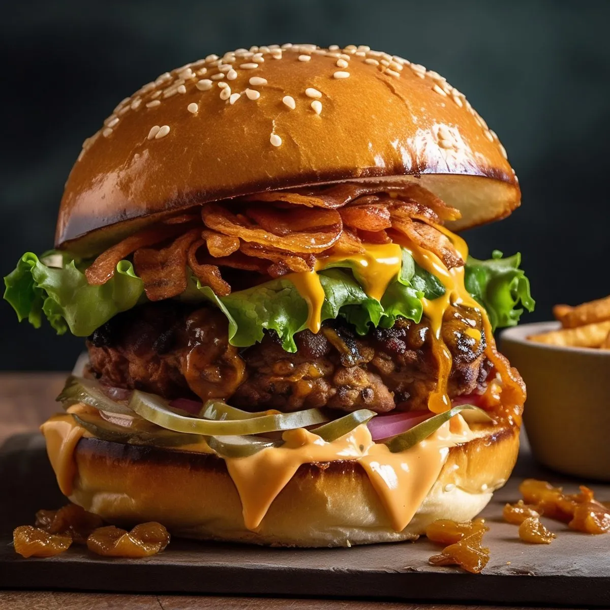 Juicy cheeseburger