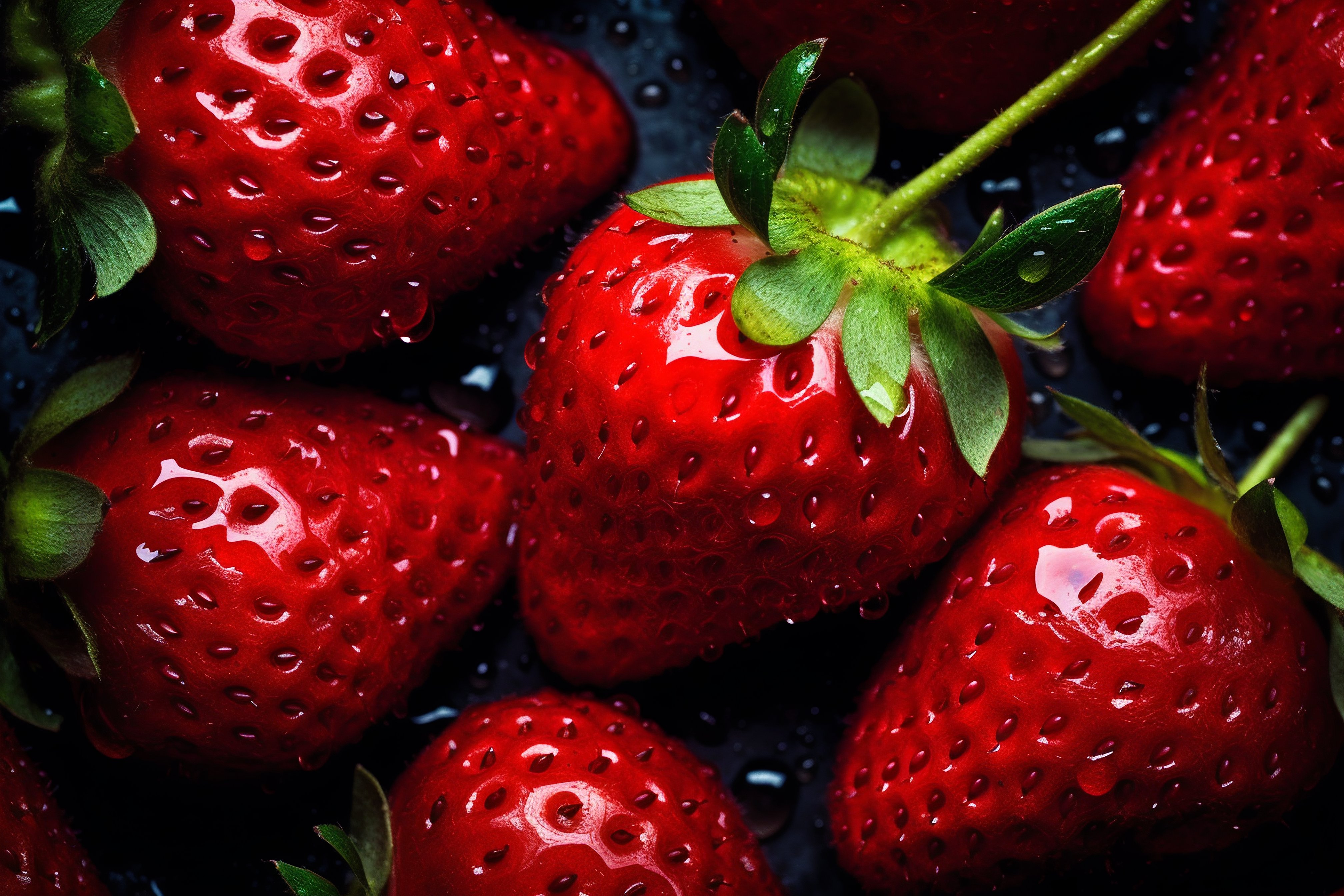 Juicy Red Strawberries Close-Up Photography
