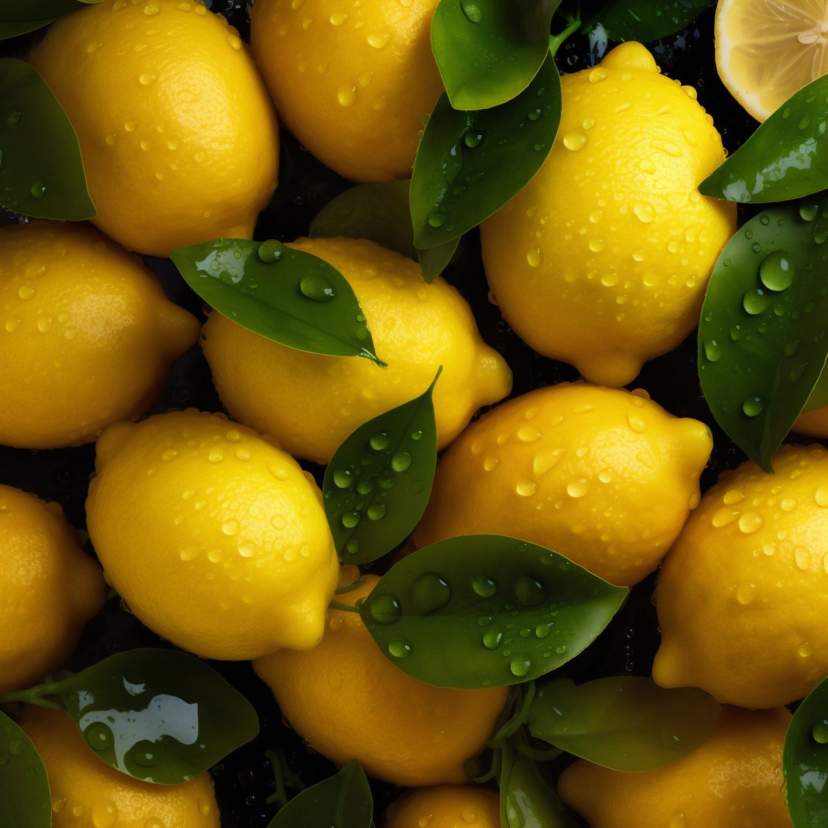 Lemon with leaves