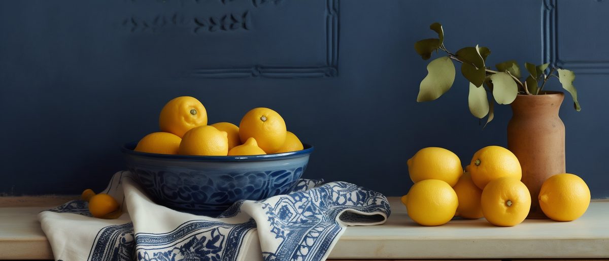 Lemons and linen towel