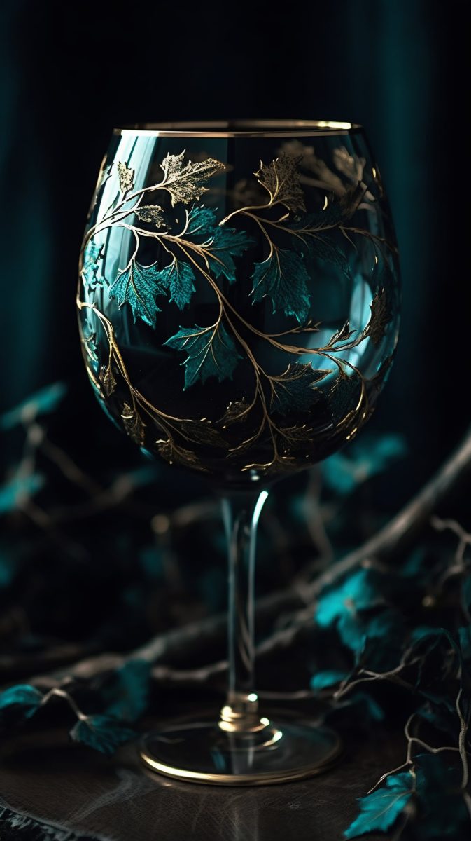 Luxurious wine glass