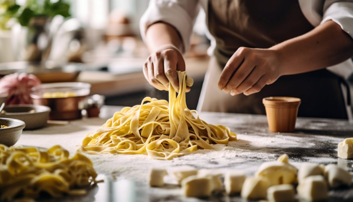 Making homemade pasta