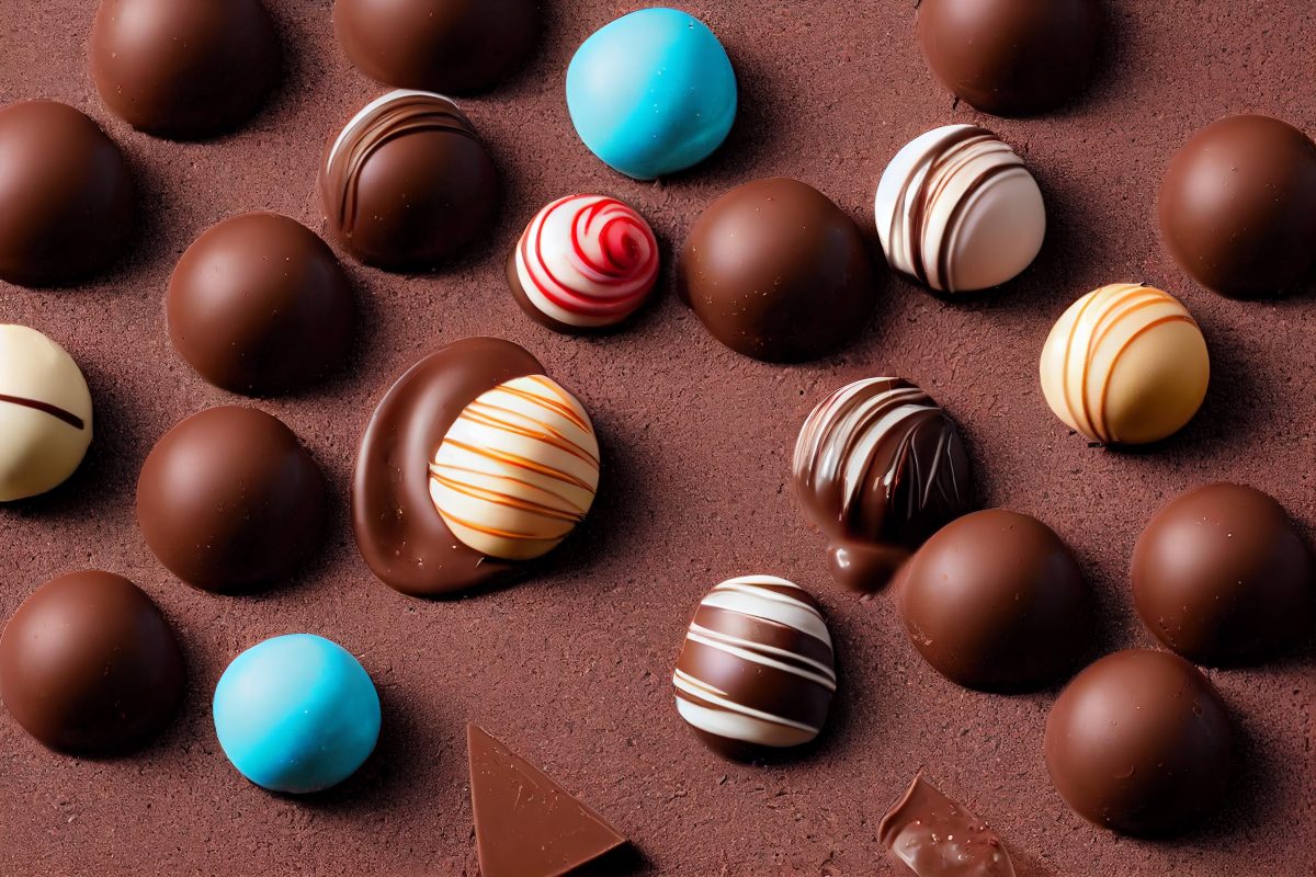 Melting chocolate pralines