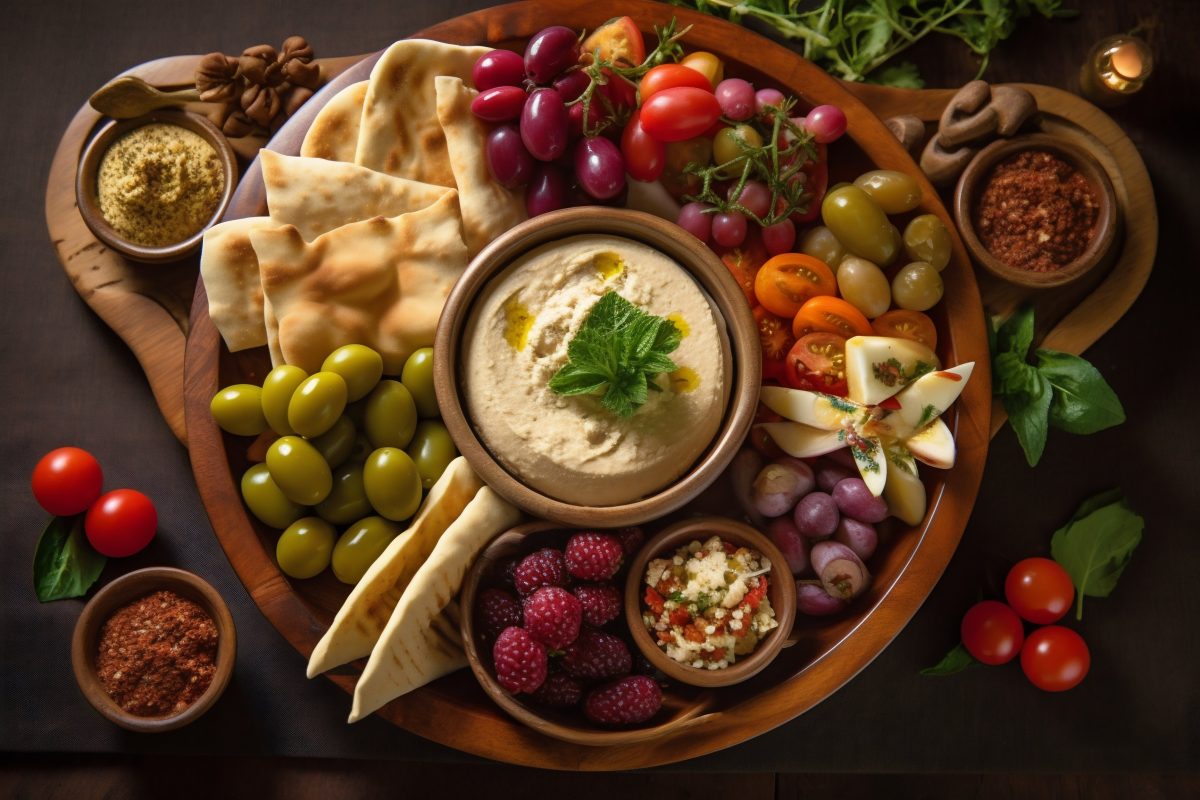 Middle eastern appetizers board
