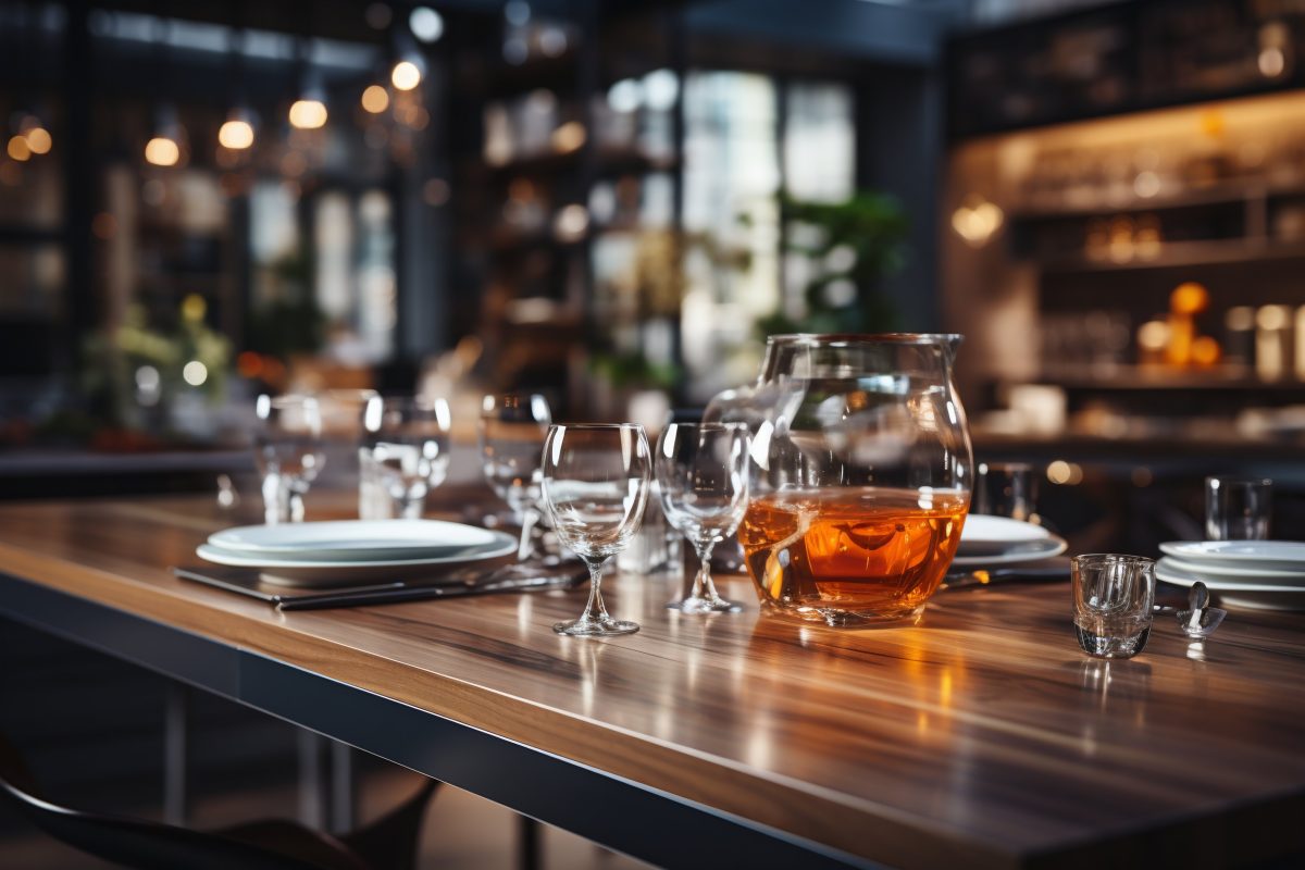 Modern restaurant table