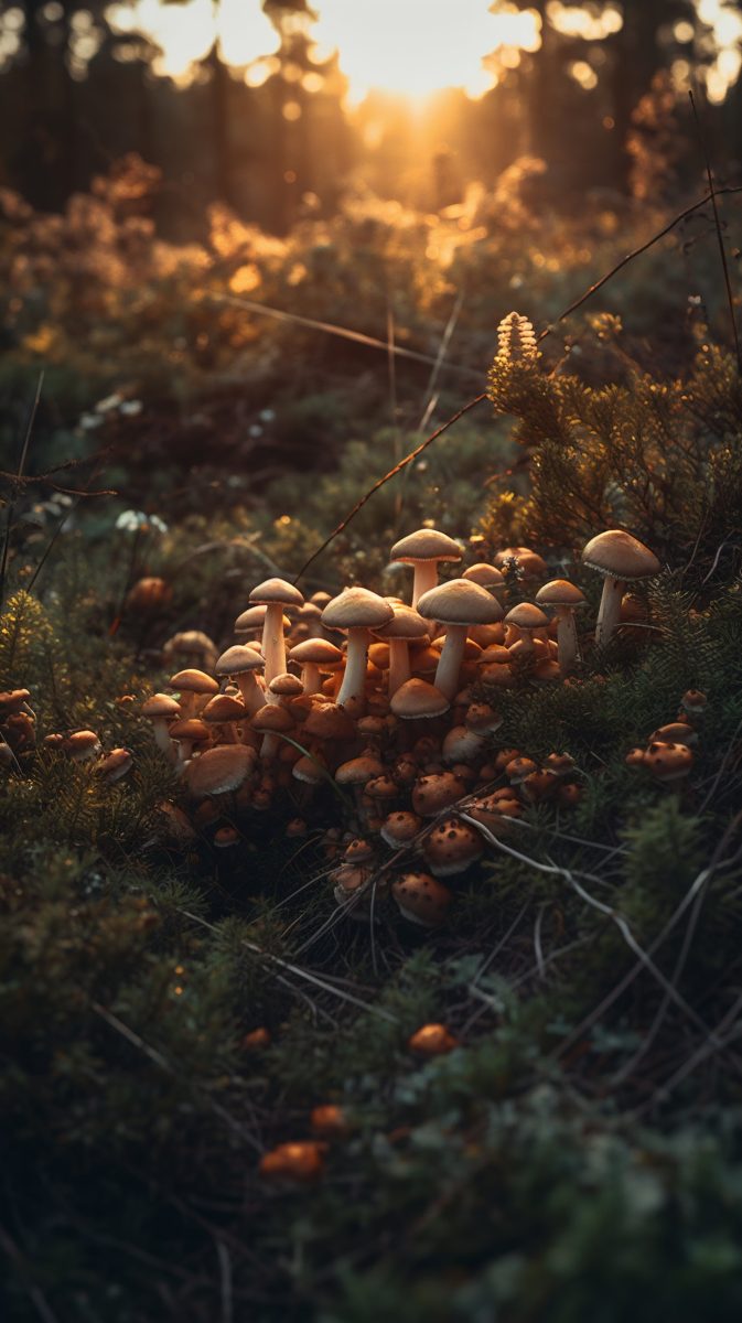 Mushrooms in a forest