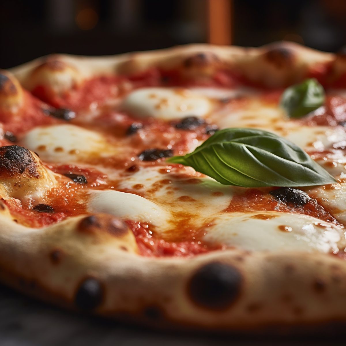 Neapolitan pizza close-up