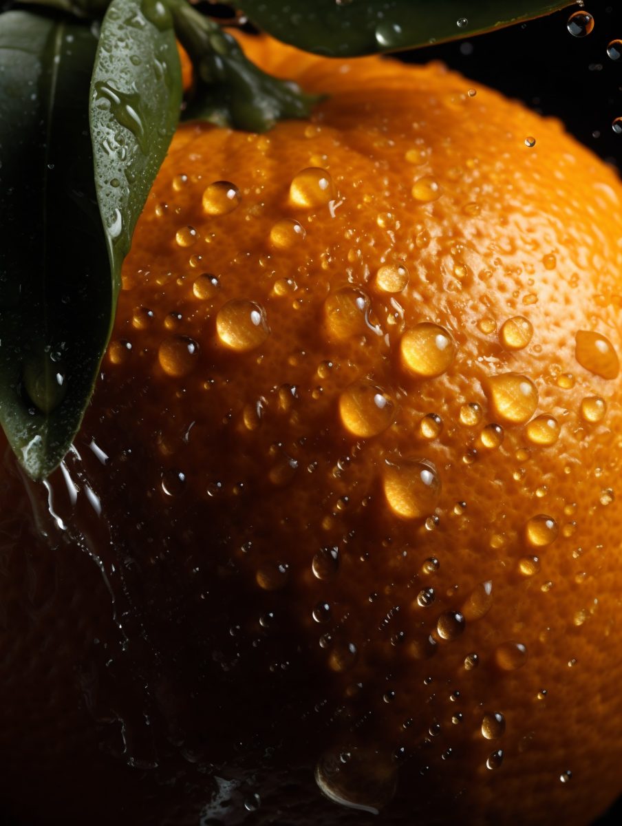 Orange water droplets