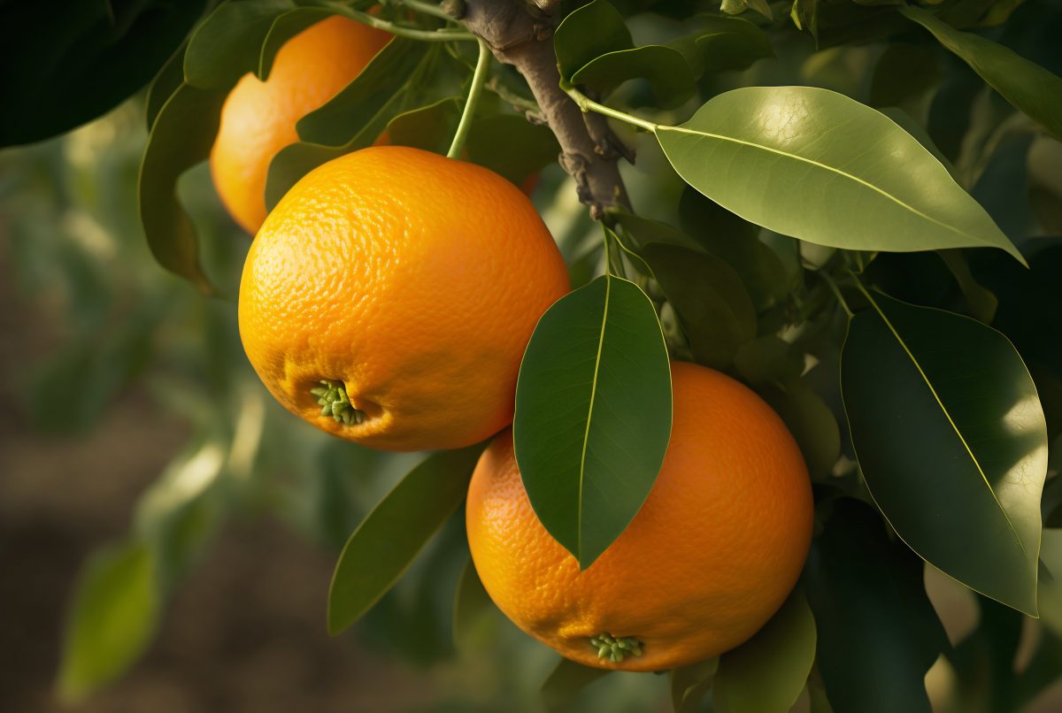 Oranges on tree