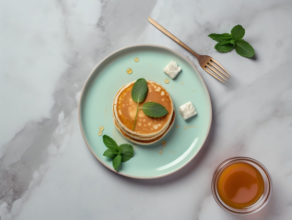 Pancakes with mint