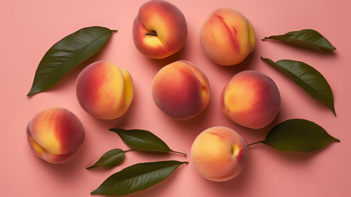 Peaches on a peach background