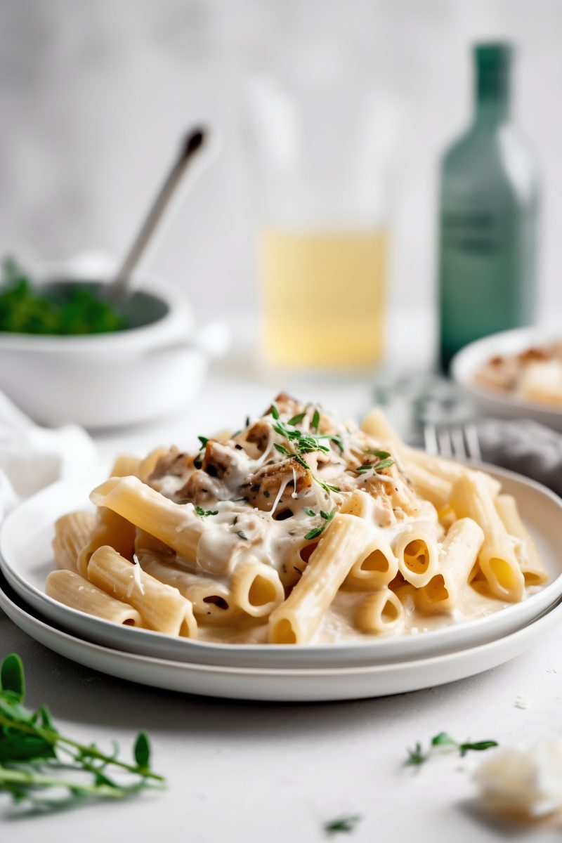 Penne with cream sauce