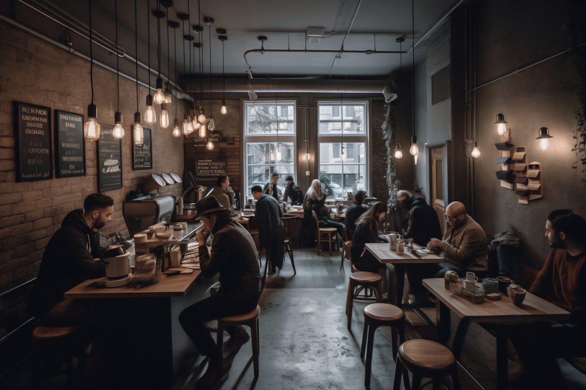 People sitting in a café