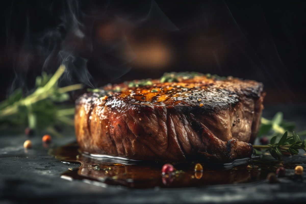 Perfect grilled steak close up