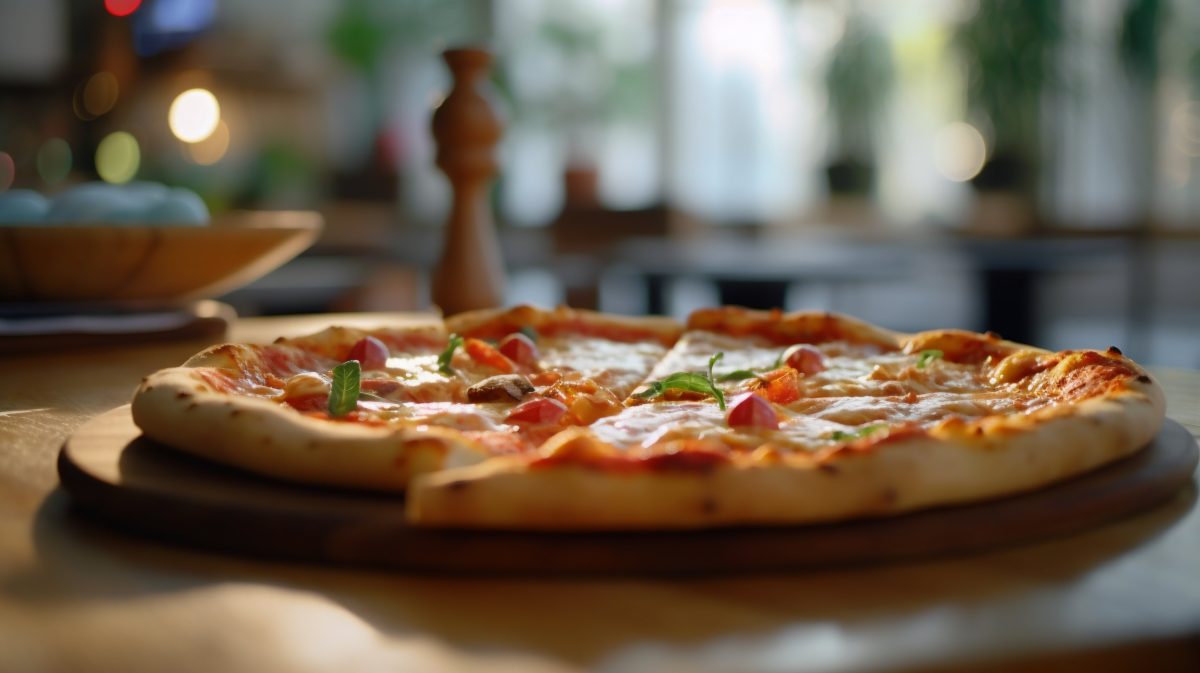 Pizza in a restaurant