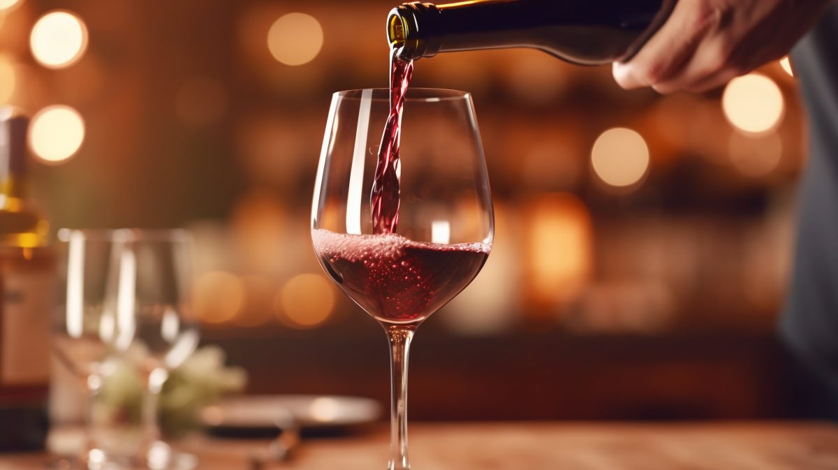 Pouring red wine