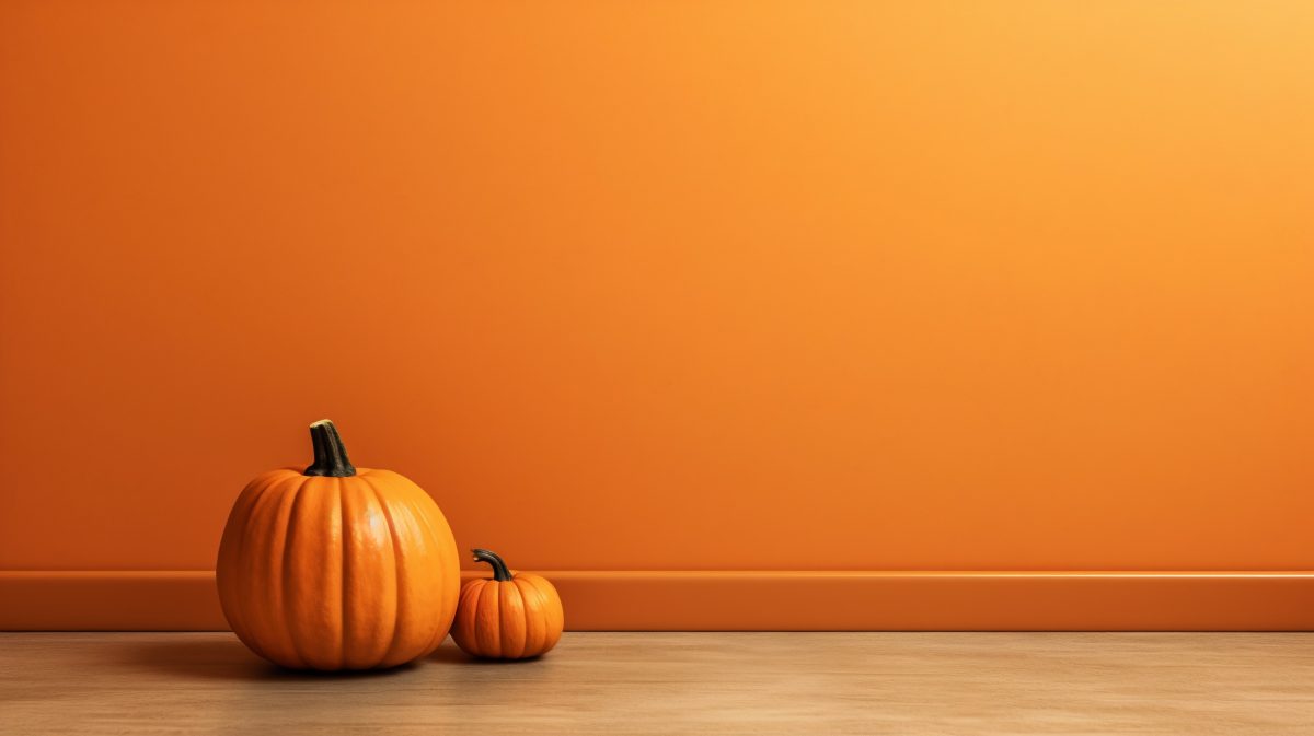 Pumpkins orange background