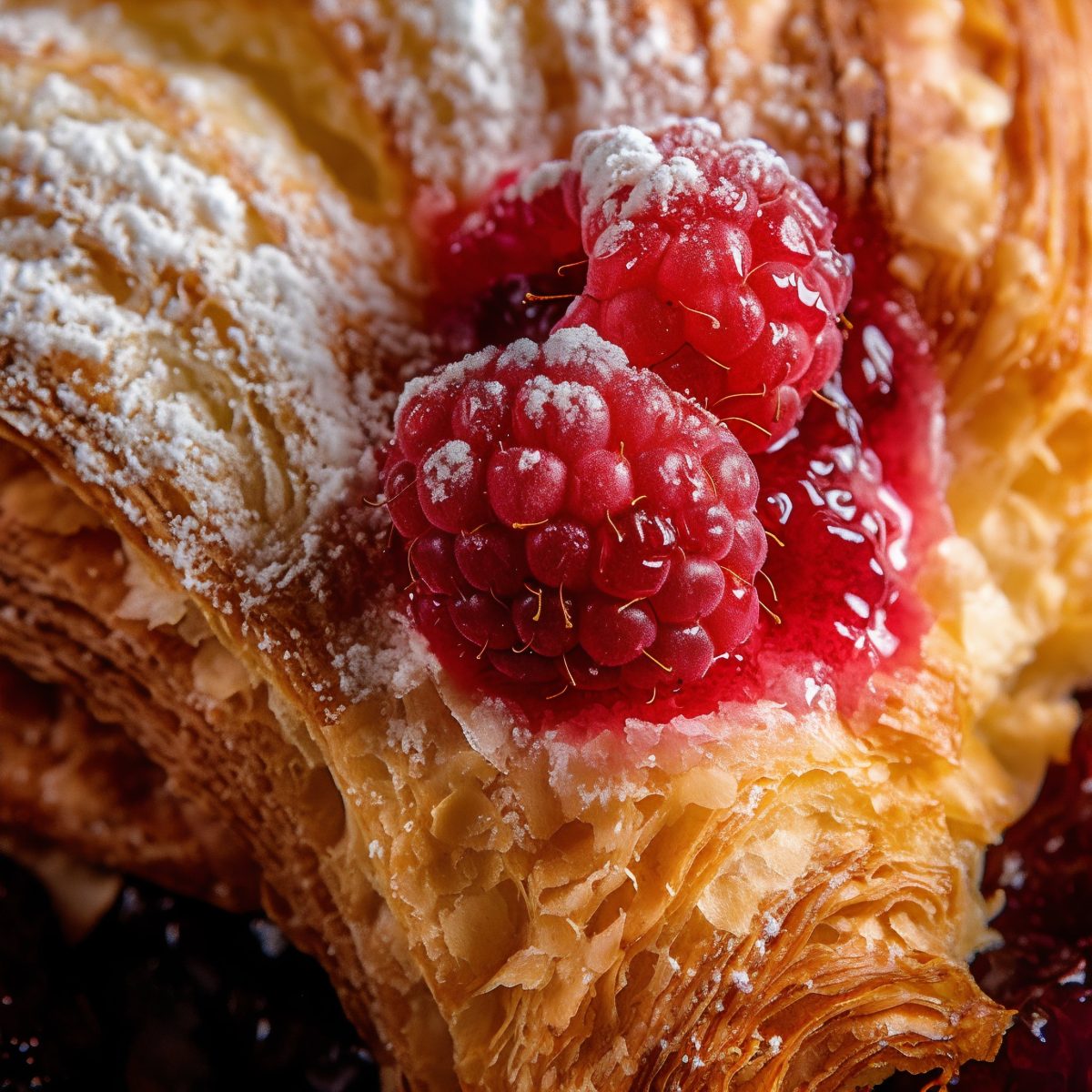 Raspberry on a pastry