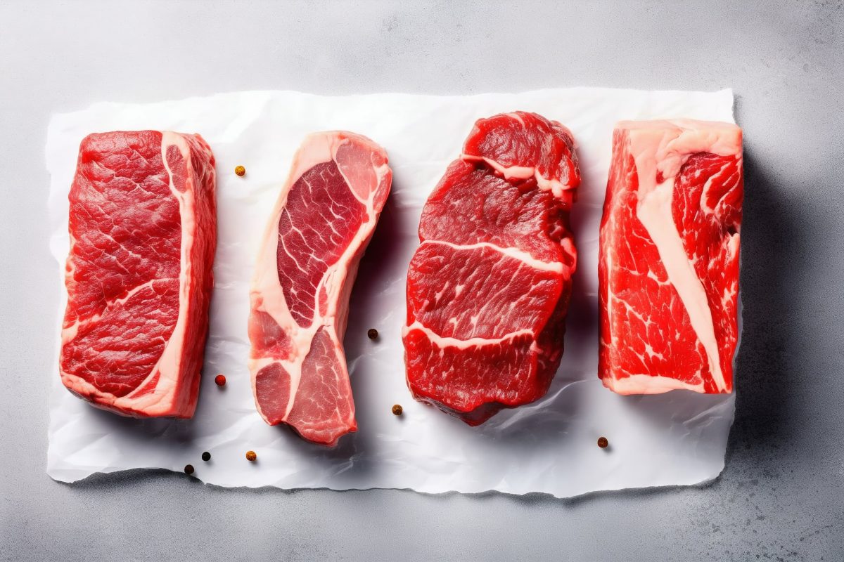 Raw beef meat cuts