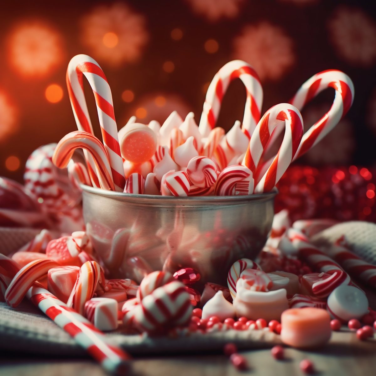 Red and white candies