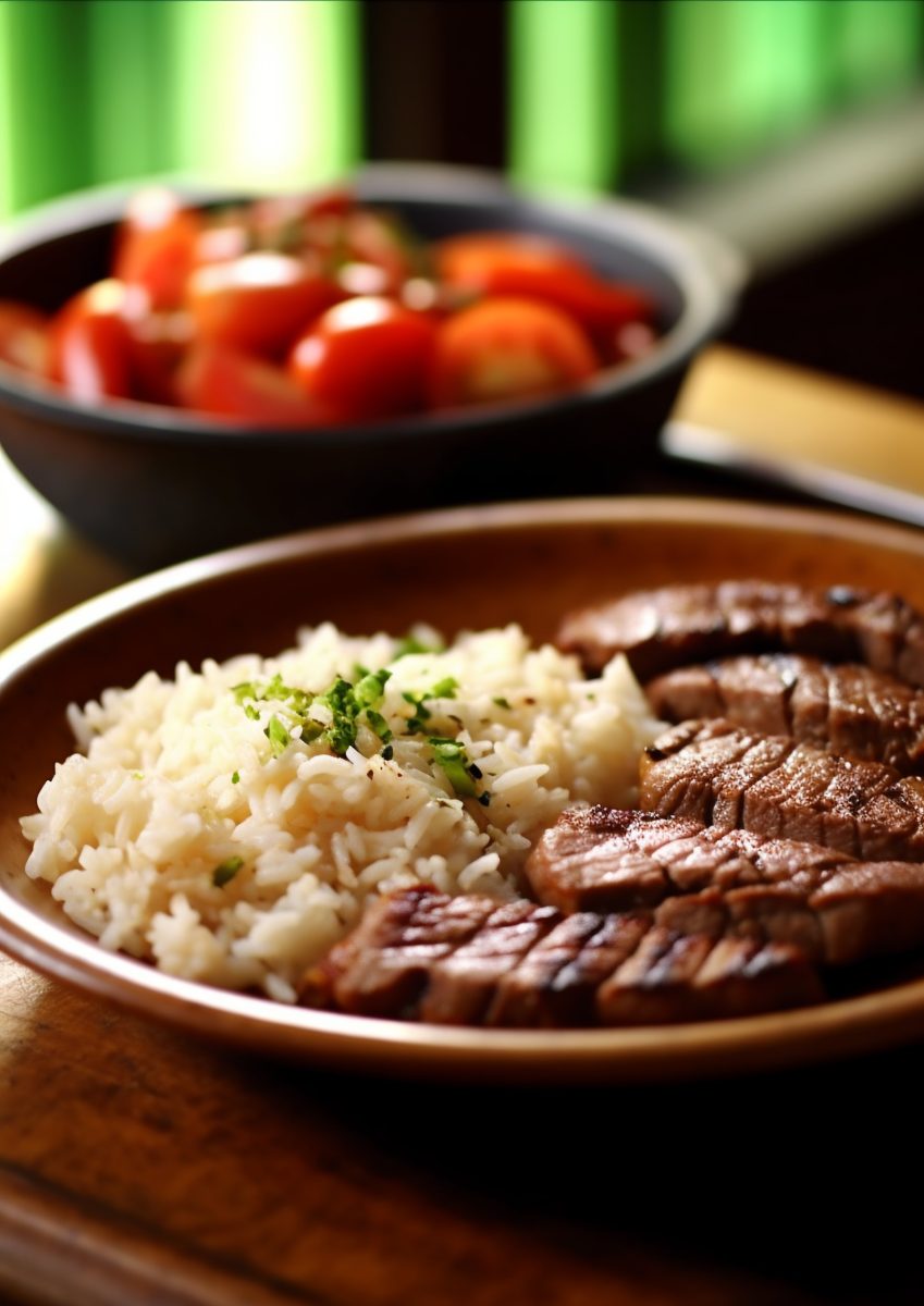 Rice with steak