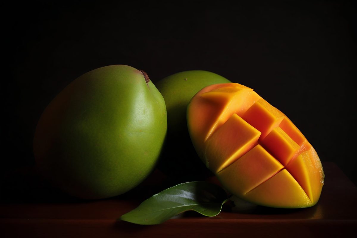 Sliced fresh mango fruit