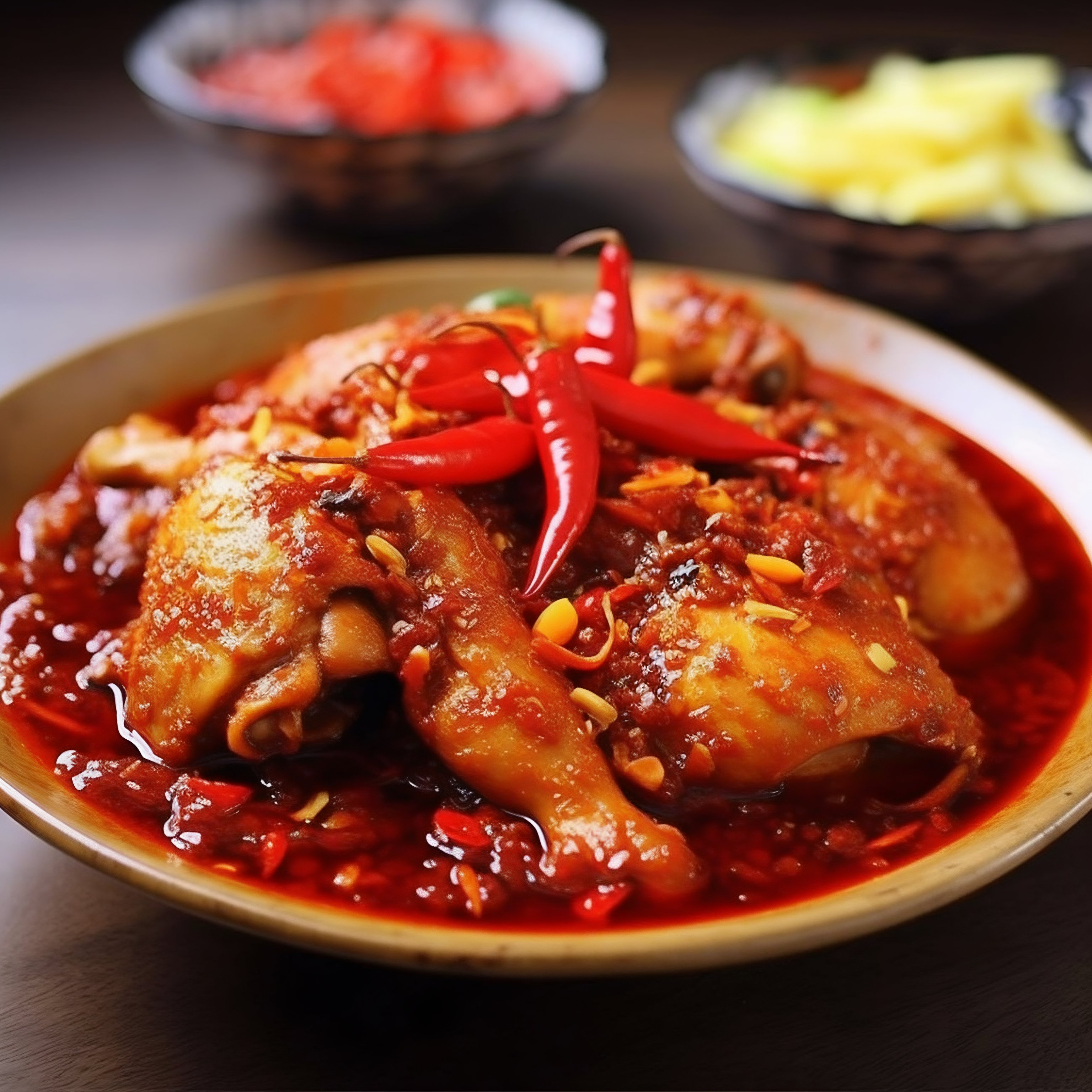 Spicy Chicken Dish with Red Peppers