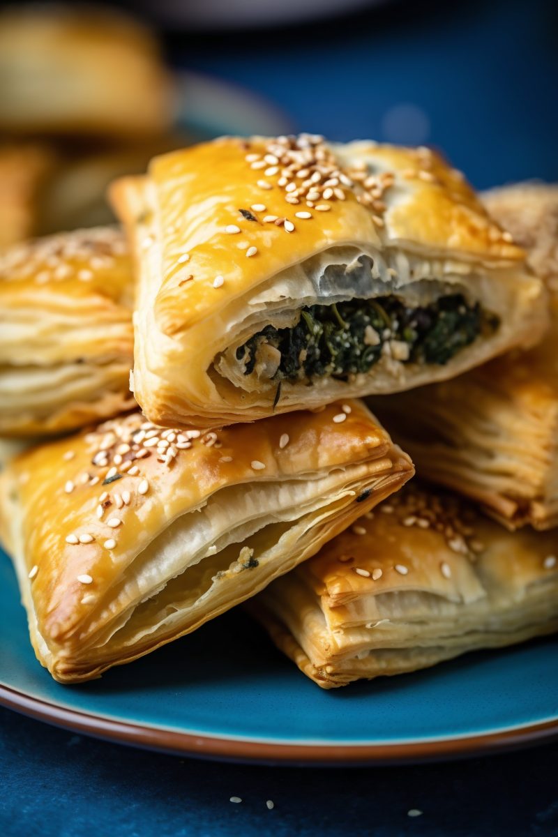 Spinach puffed pockets