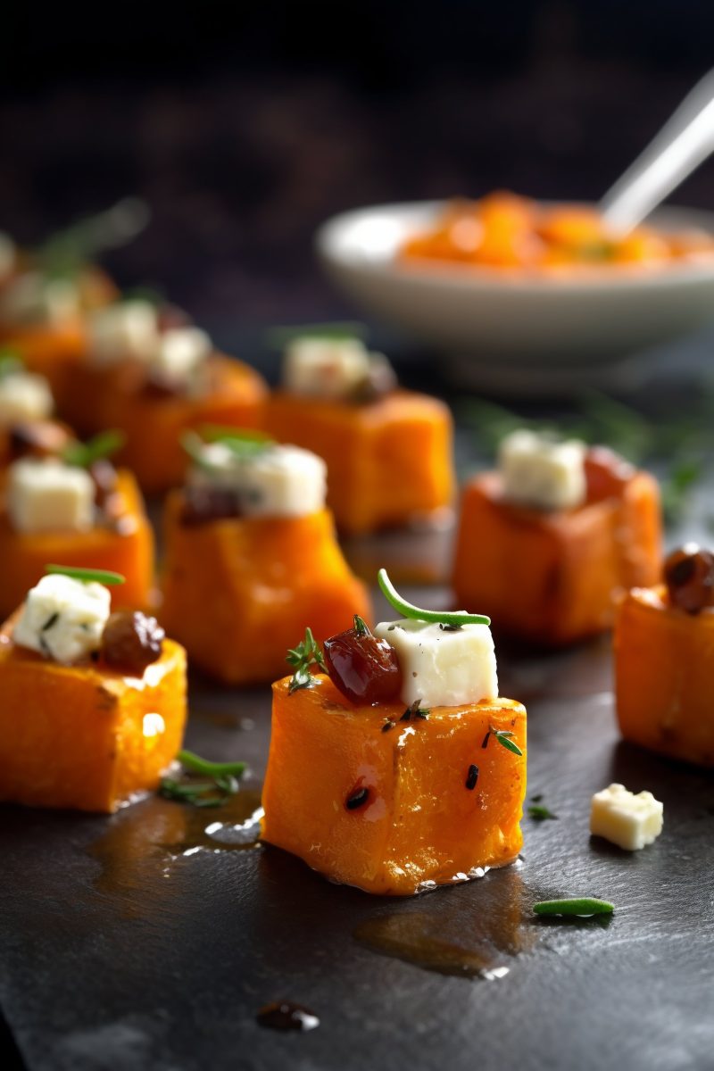 Sweet potato cheese cubes