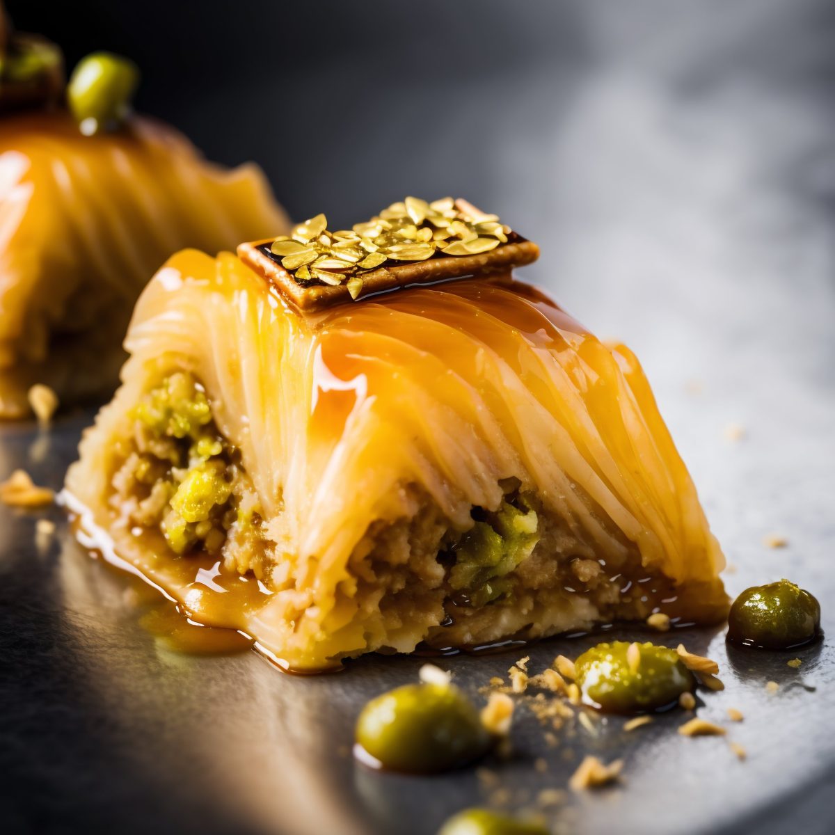Turkish deli baklava with pistachio
