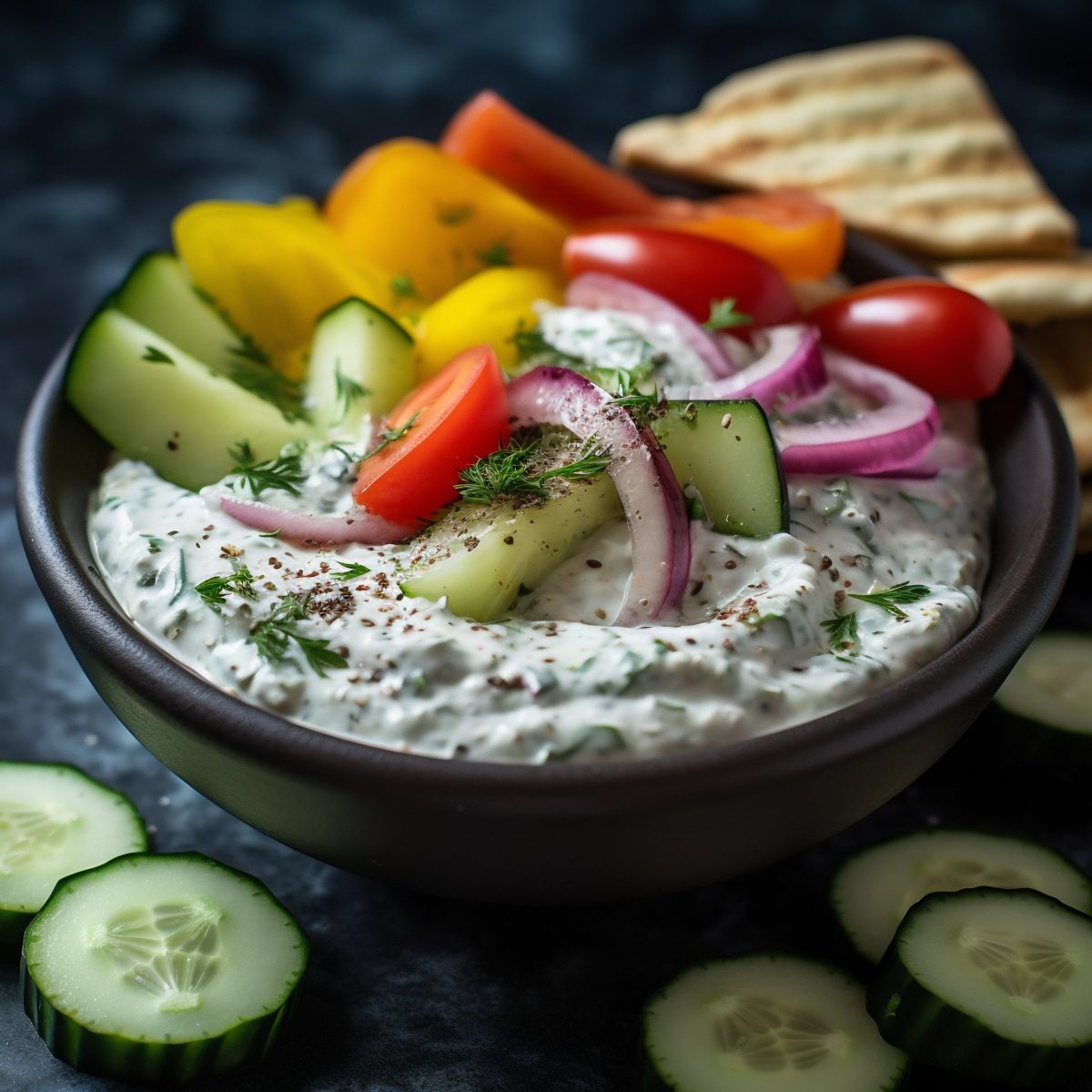Tzatziki vegetables dip