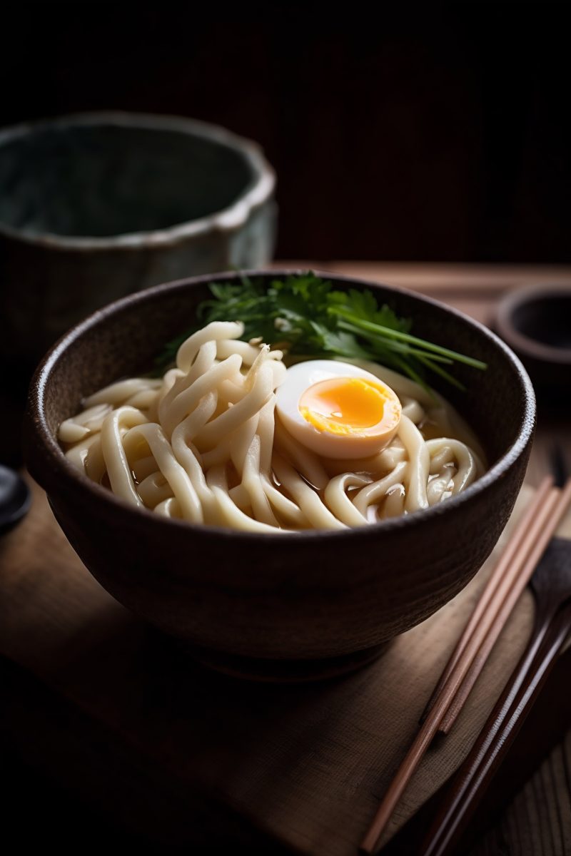 Udon noodles with egg