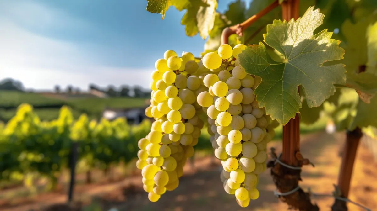 Vineyard white wine grapes