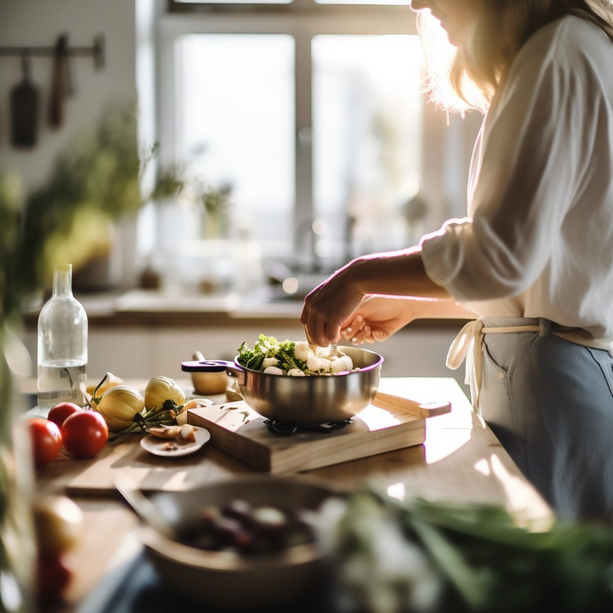 Woman in her kitchen at home