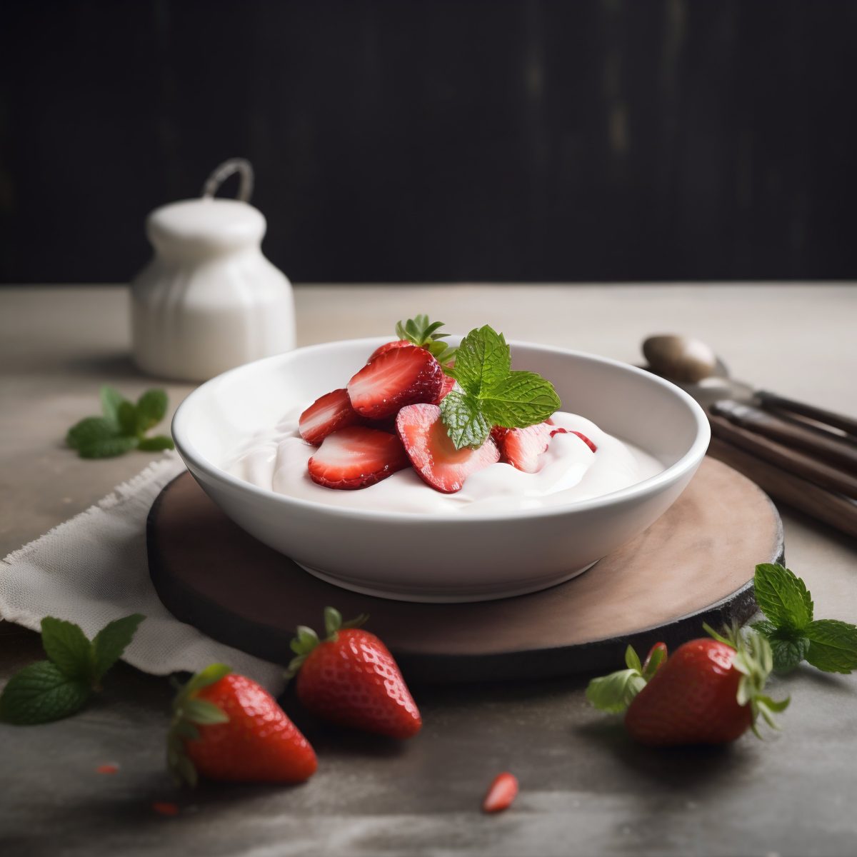 Yogurt with strawberries