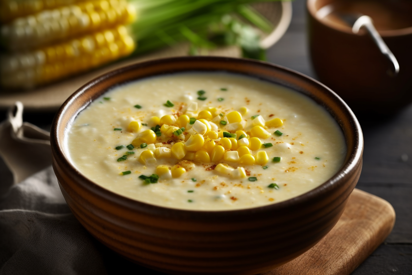Creamy Corn Soup with Fresh Ingredients