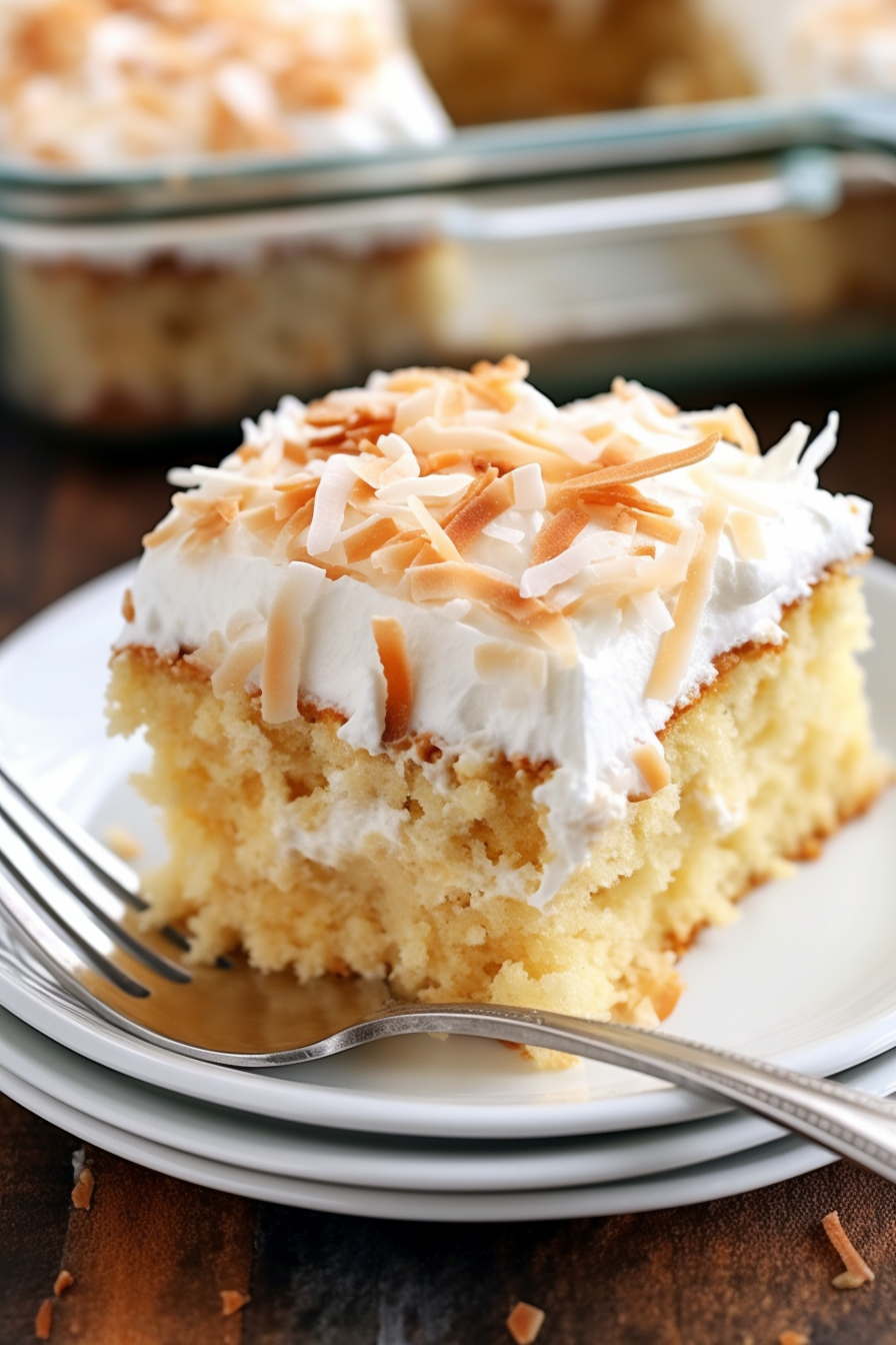 Delicious Coconut Cream Cake Slice