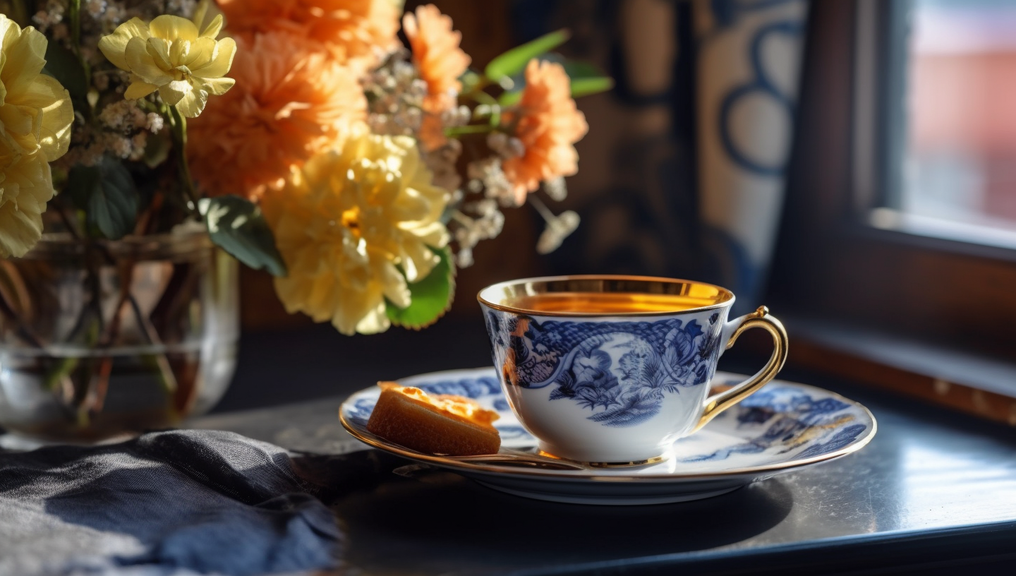 Elegant Tea Time with Floral Accents