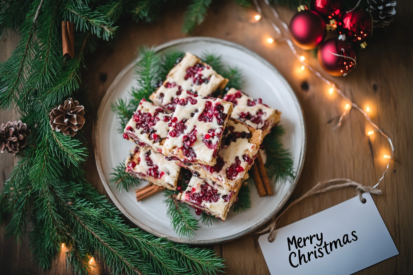 Festive Cranberry Bars with Creamy Frosting