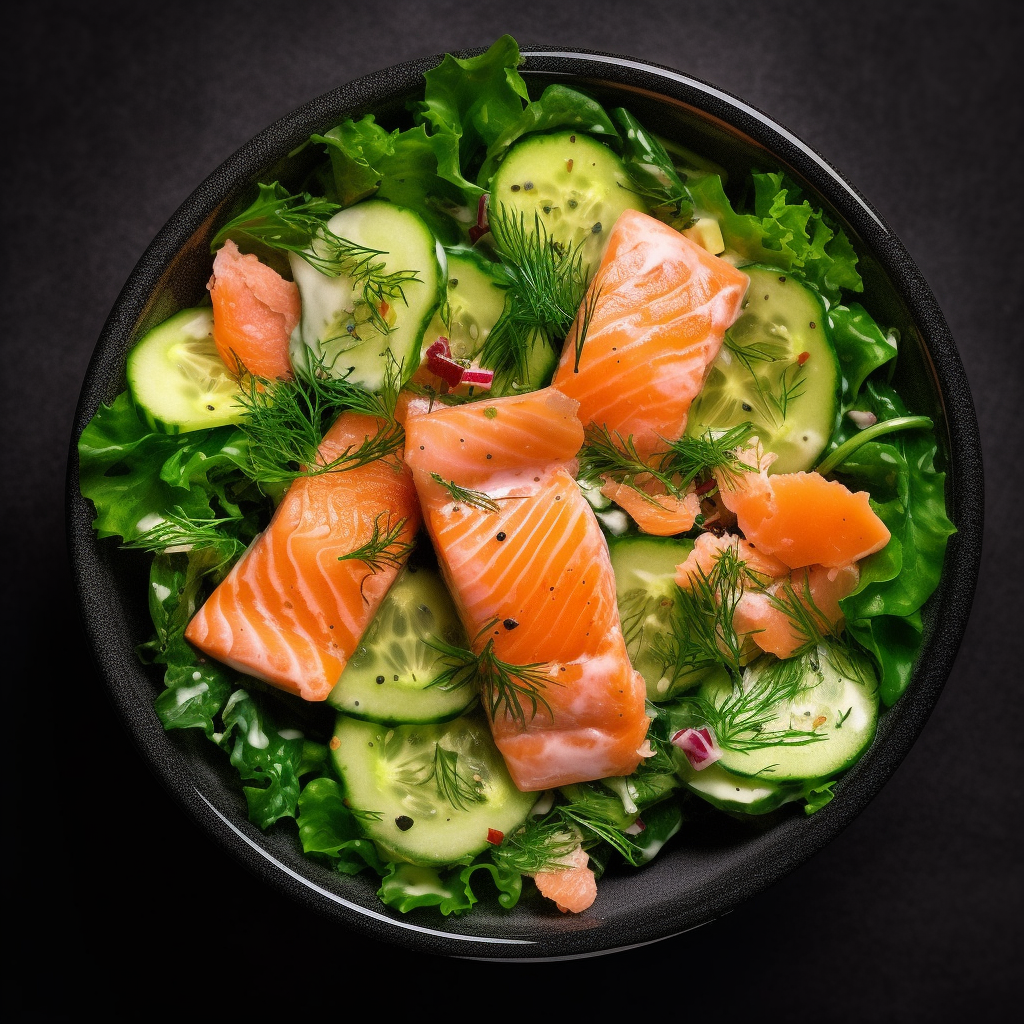 Fresh Salmon Salad with Crisp Vegetables