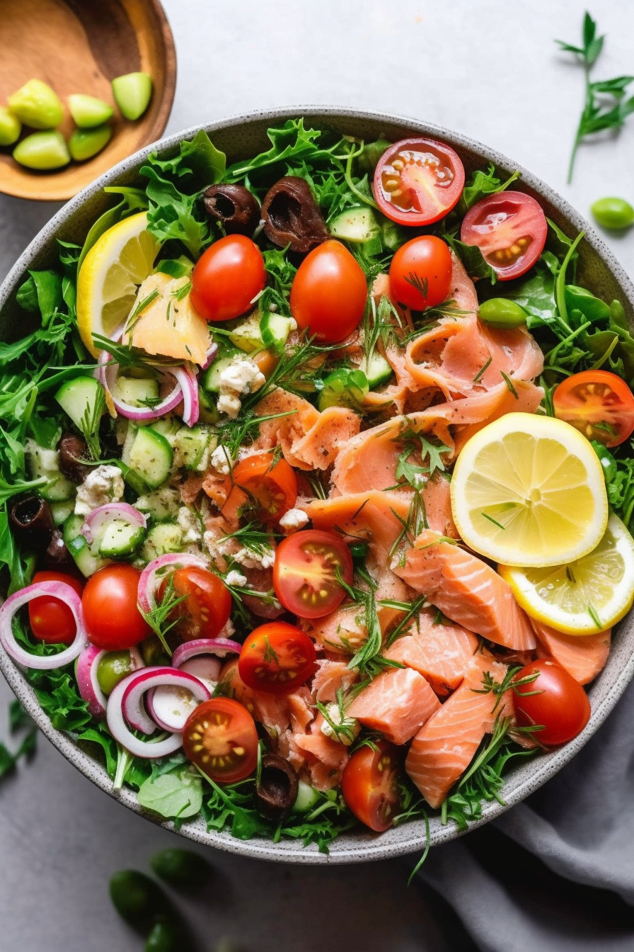 Fresh Salmon Salad with Herbs and Citrus
