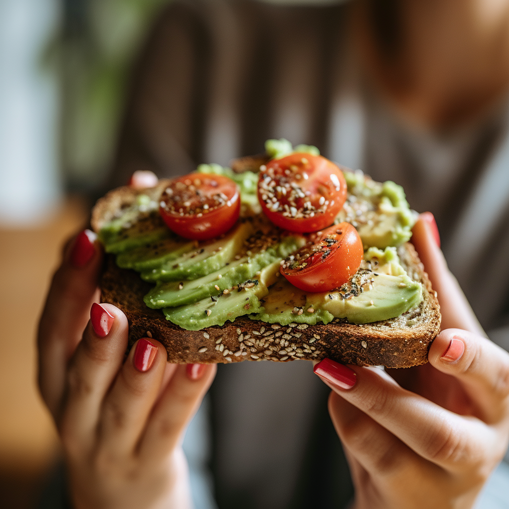 Healthy Avocado Toast with Cherry Tomatoes